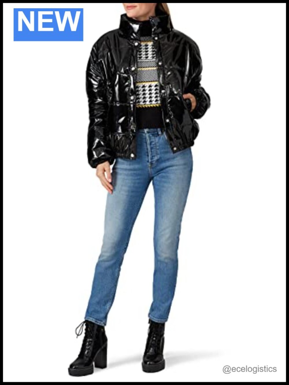Quilted Cropped Puffer Coat with Hood High Shine by RTR NOW